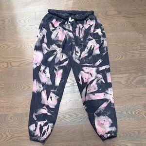 Katie J Pink and Black Splatter Joggers